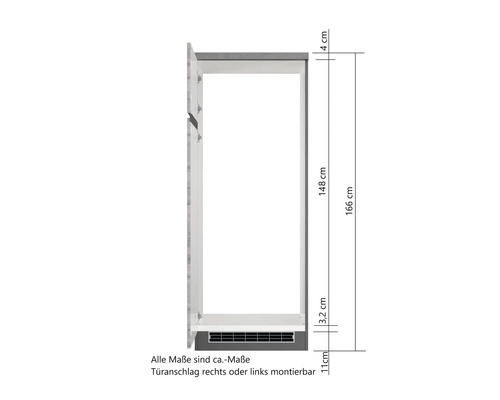 Abbildung der Maße eines Badezimmer Hochschranks