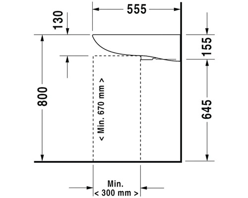 Schéma technique d''un WC avec dimensions
