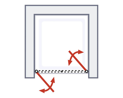 Illustration einer Drehtür mit Pfeilen, die die Drehbewegung andeuten