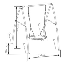 Illustration d''une balançoire avec des dimensions pour le jardin