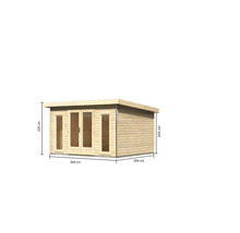 Holzgartenhaus mit Maßen 369 cm x 309 cm