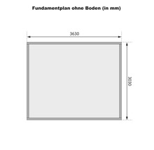 Fundamentplan ohne Boden mit den Maßen 3630 mal 3030 Millimeter