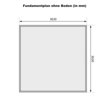 Fundamentplan ohne Boden mit Maßen 3630 mm
