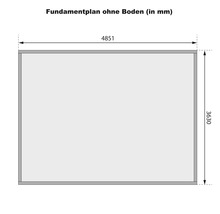 Plan de fondation sans sol avec dimensions en millimètres