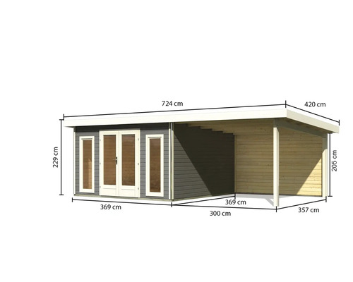 Dimensions d''un abri de jardin en bois avec carport