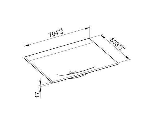 Dessin technique d''un lavabo avec dimensions