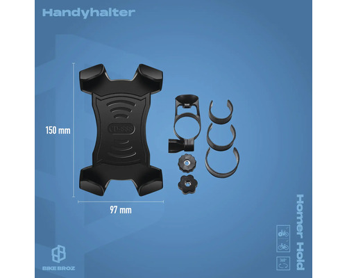 Support de téléphone portable pour vélos, dimension 150 mm x 97 mm