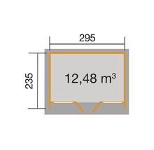 Gartenhaus weka Design 263 Gr. 2 inkl. Fußboden 305 x 250 cm natur