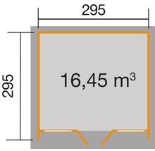 Gartenhaus weka Design 263 Gr. 3 inkl. Fußboden 305 x 316 cm anthrazit