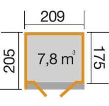 Gartenhaus weka Designhaus 262 A inkl. Fußboden 213 x 216 cm anthrazit