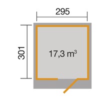 Gartenhaus weka Typ 171 Gr. 2 inkl. Fußboden 308 x 313 cm natur