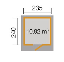 Gartenhaus weka Typ 171 Gr. 1 inkl. Fußboden 248 x 253 cm anthrazit