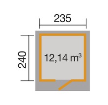 Gartenhaus weka Typ 171 Gr. 1 hohes Durchgangsmaß 195 cm, inkl. Fußboden 248 x 253 cm natur