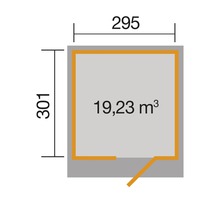 Gartenhaus weka Typ 171 Gr. 2 hohes Durchgangsmaß 195 cm, inkl. Fußboden 308 x 313 cm natur