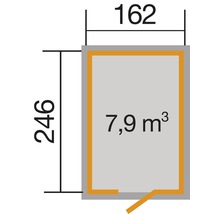 Gartenhaus weka Schwedenhaus Gr. 2 inkl. Fußboden 200 x 286 cm anthrazit