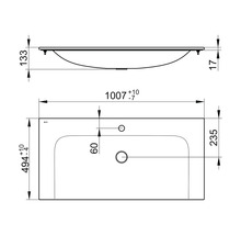 KEUCO Möbelwaschtisch X-Line 100,7 x 49,4 cm weiß glänzend 33170311001