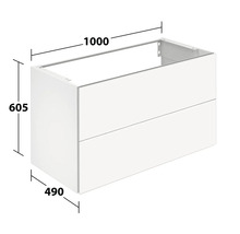 Meuble sous-lavabo avec les dimensions 1000 x 605 x 490 millimètres