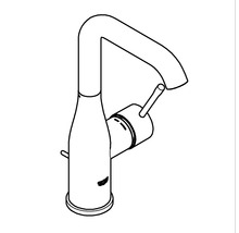 Dessin d''un robinet de lavabo avec mitigeur monocommande