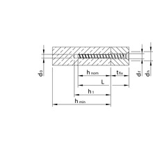 Technische Zeichnung einer Schraube mit Bemaßung