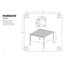 Instructions de montage pour pavillon Mirador 3.6x3.6 mètres
