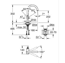 Mitigeur de lavabo GROHE Atrio New taille L 32042AL3 hard graphite brossé-thumb-2
