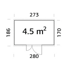 Gerätehaus Palmako Leif 4,5 m² inkl. Fußboden 280 x 186 cm natur