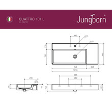 Technische Zeichnung von Jungborn Quattro 101 L Waschtisch
