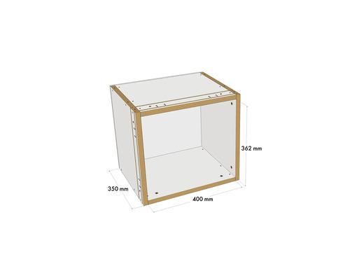 Schrankkorpus mit den Maßen 350 mm x 400 mm x 362 mm