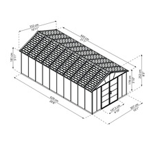 Illustration d''une serre avec dimensions