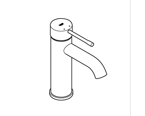 Zeichnung eines Waschtischmischers mit Hebel