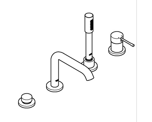 Wannenrandbatterie mit Handbrause