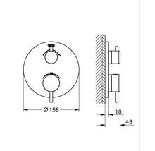 Kit de montage de douche prêt à l'emploi pour corps de base encastré GROHE1108 Atrio New 24135AL3-thumb-5