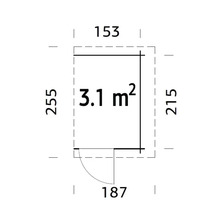 Abri de rangement modulaire Palmako 163 x 235 cm naturel-thumb-2