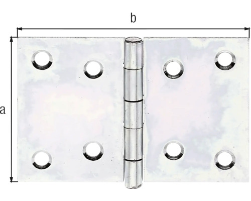 Charnière métallique avec indications de taille