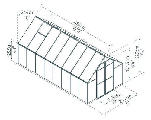 Image des dimensions d''une serre