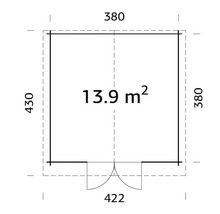 Gartenhaus Palmako Lotta 13,9 m² 422 x 430 cm natur
