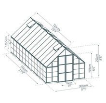 Serre Palram – Canopia Balance polycarbonate 0,7 mm 304 x 724 cm argent
