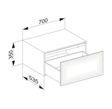 Meuble central KEUCO Edition 11 couleur de façade blanc brillant brillant 70 x 35 x 53,5 cm 31322300100
