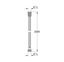 Grohe Quickfix Duschschlauch VitalioFlex Metall 2000 mm x 1/2" x 1/2" (DN15) chrom 22103000