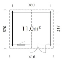 Abri de jardin Palmako Valentine 11 m² 416 x 370 cm marron