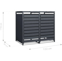 Doppel Mülltonnenbox mit den Maßen 116 x 132 x 80 cm