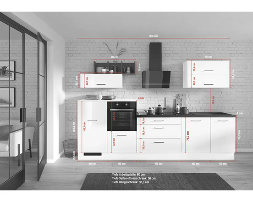 Cuisine complète avec dimensions et détails