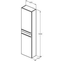 Schéma technique d''une armoire haute de salle de bains avec les dimensions 400, 1600 et 210.