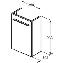 Dessin technique d''un meuble sous-lavabo avec dimensions