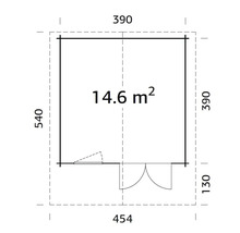 Abri de jardin Palmako Britta 14,6 m² 454 x 540 cm imprégné par immersion gris