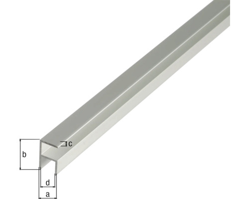 Aluminium U-Profil mit Maßangaben