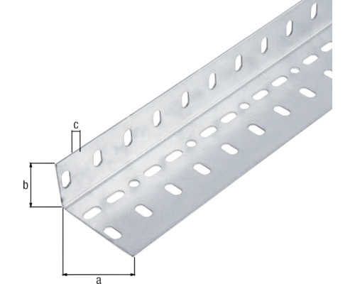 Lochwinkel aus Metall mit Maßangaben
