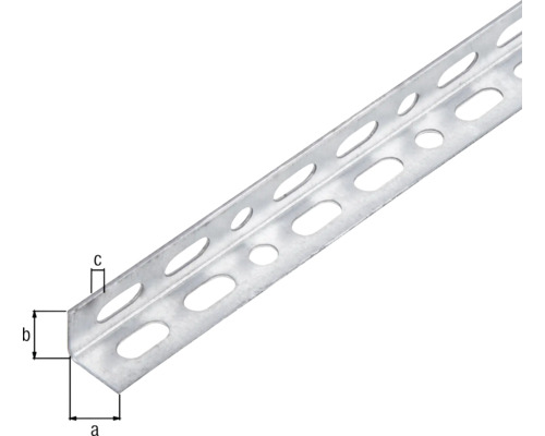 Lochwinkel aus Metall mit Maßangaben