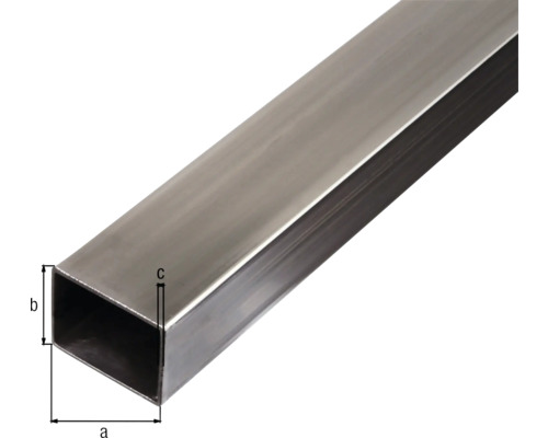 Rechteckiges Stahlrohr mit Maßangaben