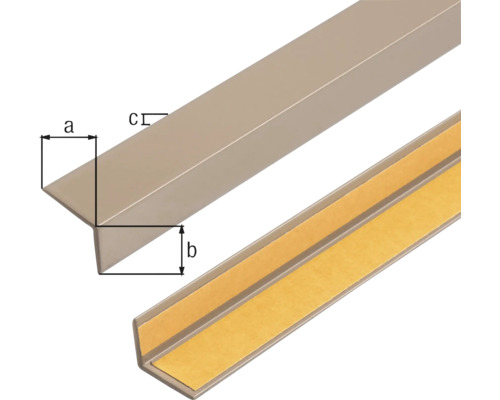 Winkelprofil mit Abmessungsangaben und Klebeband